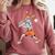 Skeleton Batting Baseball Halloween Comfort Colors Sweatshirt Orchid