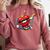 Valentines Day Baseball Dabbing Red Heart Love Boys Comfort Colors Sweatshirt Orchid