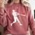 Valentines US Baseball Player Silhouette Heart Comfort Colors Sweatshirt Orchid