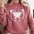 I Wear Purple For Alzheimers Awareness Baseball Heart Ribbon Comfort Colors Sweatshirt Orchid