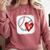 Womens Bleached Custom Baseball Mom Number 4 Heart For Mom Comfort Colors Sweatshirt Orchid