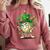 Women's St Patricks Day Baseball Leprechaun Shamrock Player Boys Kid Comfort Colors Sweatshirt Orchid Women's St Patricks Day Baseball Leprechaun Shamrock Player Boys Kid Comfort Colors Sweatshirt Orchid