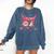 6 7 Melting Number Arrow Baseball Drip Valentine's Day Comfort Colors Sweatshirt Blue Jean