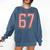 6 7 Number 67 Baseball Meme Tee For Women Comfort Colors Sweatshirt Blue Jean