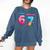 I Was 6 Now I'm 7 Birthday Baseball Drip For Boys Kid Comfort Colors Sweatshirt Blue Jean