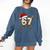 67 Baseball Xmas Lights Santa Hat Holiday Comfort Colors Sweatshirt Blue Jean