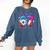 7th Birthday I Was 6 Now I'm 7 Baseball Ice Cream Drip Comfort Colors Sweatshirt Blue Jean