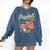 American Flag Baseball Player Bat Fan Catcher Pitcher USA Comfort Colors Sweatshirt Blue Jean