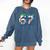 Baseball 67 Six Seven Gen Alpha Meme Blue Drip Boys Comfort Colors Sweatshirt Blue Jean