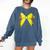 Baseball Bow Baseball Mom Women Baseball Mama Comfort Colors Sweatshirt Blue Jean Baseball Bow Baseball Mom Women Baseball Mama Comfort Colors Sweatshirt Blue Jean