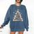 Baseball Christmas Tree Light Xmas Tees Boys Kids Men Comfort Colors Sweatshirt Blue Jean