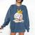 Baseball Drip Ice Cream Crown Melt Graphic Comfort Colors Sweatshirt Blue Jean
