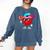 Baseball Drip Ice Cream Valentines Day Baseball Sport Boys Comfort Colors Sweatshirt Blue Jean