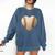 Baseball Heart Shape Valentines Day Love Boys Kids Men Comfort Colors Sweatshirt Blue Jean
