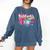 Baseball Ice Cream Drip Coquette Women Girls Mom Mama Comfort Colors Sweatshirt Blue Jean