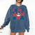 In My Baseball Mom Era Smile Face Retro Comfort Colors Sweatshirt Blue Jean