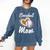 Baseball Mom Grandma Leopard Baseball Lover Fan Comfort Colors Sweatshirt Blue Jean