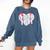 Baseball Mom Heart Comfort Colors Sweatshirt Blue Jean Baseball Mom Heart Comfort Colors Sweatshirt Blue Jean