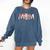 Baseball Mom With Pink Bow Comfort Colors Sweatshirt Blue Jean