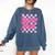 Baseball Mom And Pink Grid Sports Mother Mama Player Comfort Colors Sweatshirt Blue Jean