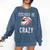 Baseball Mom Pitches Be Crazy Lips Premium Comfort Colors Sweatshirt Blue Jean