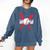 Baseball Mom Red Comfort Colors Sweatshirt Blue Jean