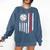 Baseball MOM USA American Flag Patriotic Mama Mother's Day For Women Kids Men Comfort Colors Sweatshirt Blue Jean