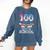 Baseball Player 100 Days Of School Sports Ice Cream Drip Premium Tri-Blend Comfort Colors Sweatshirt Blue Jean