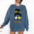 Busy Raising Ballers Tennis Baseball Mom Messy Bun Leopard Comfort Colors Sweatshirt Blue Jean