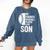 Cute Favorite Baseball Player Is My Son Women Men Comfort Colors Sweatshirt Blue Jean