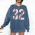 Distressed Baseball Number 32 Jersey Uniform Player Fan Comfort Colors Sweatshirt Blue Jean Distressed Baseball Number 32 Jersey Uniform Player Fan Comfort Colors Sweatshirt Blue Jean