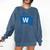 Fly The W Chicago Baseball Winning Flag Distressed Premium Tri-Blend Comfort Colors Sweatshirt Blue Jean