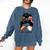Football Mom Baseball Mom Of Both Messy Bun Mother's Day Premium Tri-Blend Comfort Colors Sweatshirt Blue Jean