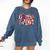 Game Day Baseball Leopard Coquette Bow Mama Mom Sister Comfort Colors Sweatshirt Blue Jean