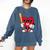 Heart Playing Baseball Valentines Day Comfort Colors Sweatshirt Blue Jean