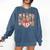 Leopard Checkered Game Day Baseball Coquette Bow Women Girls Comfort Colors Sweatshirt Blue Jean