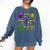 Mardi Gras Baseball Coquette Bow Fat Tuesday Parade Girls Comfort Colors Sweatshirt Blue Jean Mardi Gras Baseball Coquette Bow Fat Tuesday Parade Girls Comfort Colors Sweatshirt Blue Jean