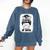 Mom Of Both Volleyball And Baseball Mom For Women Messy Bun Comfort Colors Sweatshirt Blue Jean