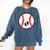 Pregnant Baseball Mom Pregnancy Announcement Baby Feet Belly Comfort Colors Sweatshirt Blue Jean