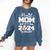 Proud Mom Of a 2024 Senior Baseball Mom 2024 Graduate Comfort Colors Sweatshirt Blue Jean
