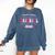 Retro Groovy Baseball Mom Proud Baseball Mom Comfort Colors Sweatshirt Blue Jean