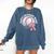 Save 2nd Base Breast Cancer Awareness Pink Ribbon Baseball Comfort Colors Sweatshirt Blue Jean