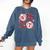 Six Seven Baseball Lover Sports Red Heart Bow Valentine Girl Comfort Colors Sweatshirt Blue Jean