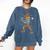 Skeleton Baseball Player Costume Halloween Men Boys Comfort Colors Sweatshirt Blue Jean