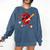 Valentine Baseball Heart Sports Love Valentines Day Boys Comfort Colors Sweatshirt Blue Jean