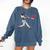 Valentines Baseball Batter Heart Player Silhouette Premium Tri-Blend Comfort Colors Sweatshirt Blue Jean