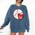 Womens Custom Baseball Mom Number 10 Heart For Mom Mommy Comfort Colors Sweatshirt Blue Jean