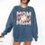 Women's Retro Baseball Mama Distressed Baseball Mom Life Comfort Colors Sweatshirt Blue Jean