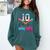 Baseball 10 Year Old Ice Cream Drip 10th Bday Double Digits Comfort Colors Sweatshirt Chalky Mint