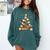 Baseball Christmas Tree Light Xmas Baseball Comfort Colors Sweatshirt Chalky Mint